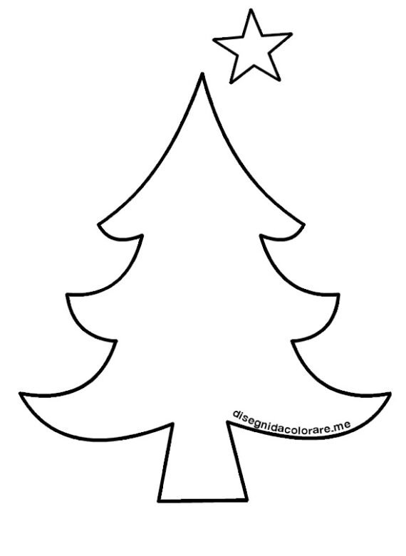 Albero Di Natale Cartamodello Disegni Da Colorare