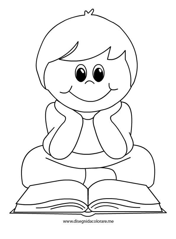 Bambino che legge un libro - Disegni da colorare